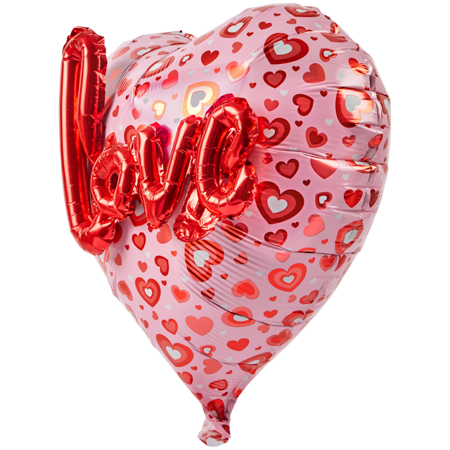 Ballon mylar en forme de coeur en satin kiss of fire