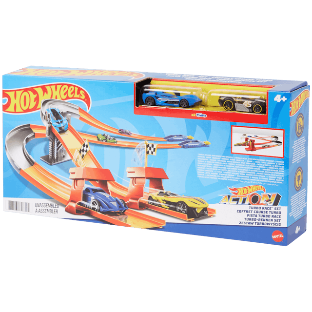 Coffret lancement turbo hot wheels avec voiture 