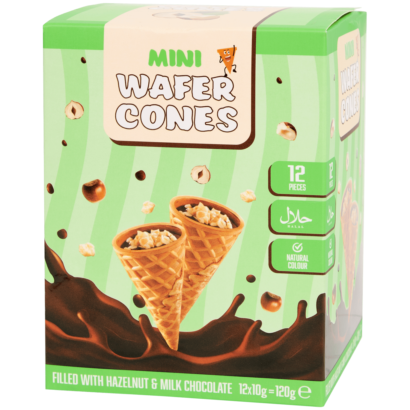 Mini cones com chocolate