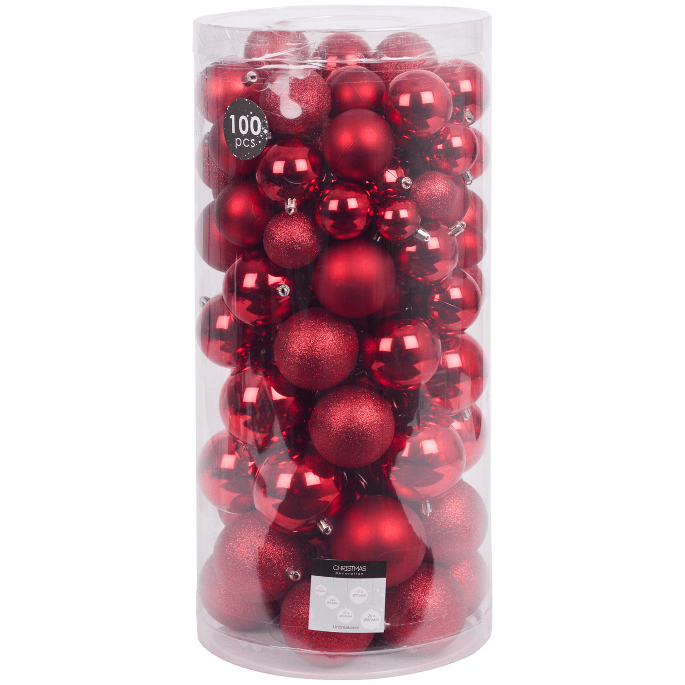 Palline di natale in plastica