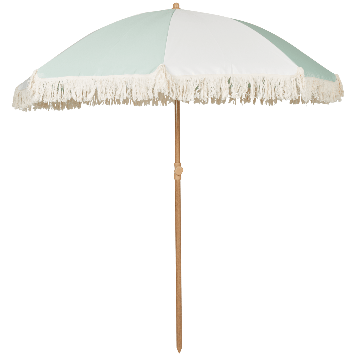 Parasol de playa retro con flecos
