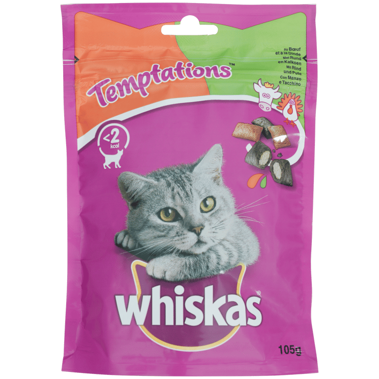 Przysmak dla kota Temptations Whiskas Temptations Wołowina i indyk