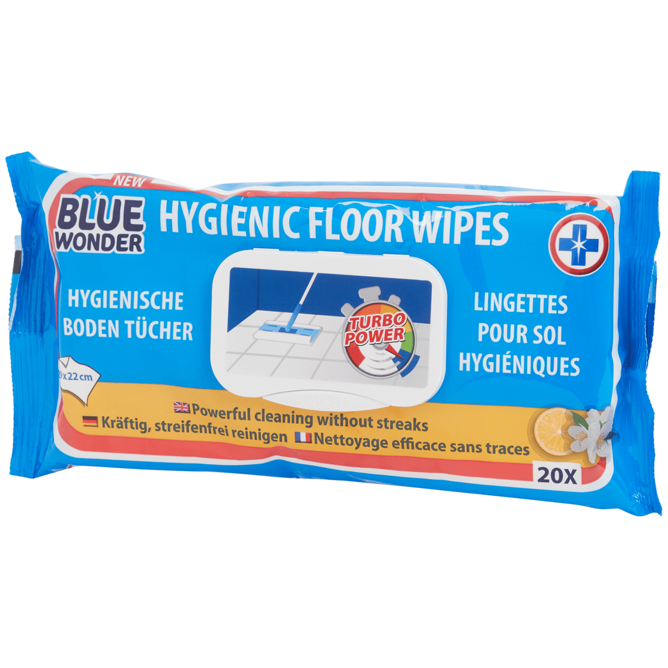 Toalhitas higiénicas para chão Blue Wonder