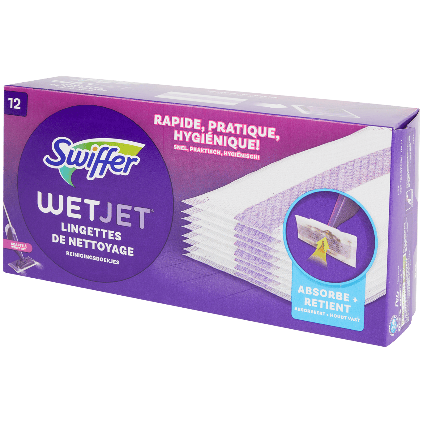 Lingettes nettoyantes pour balai Swiffer WetJet