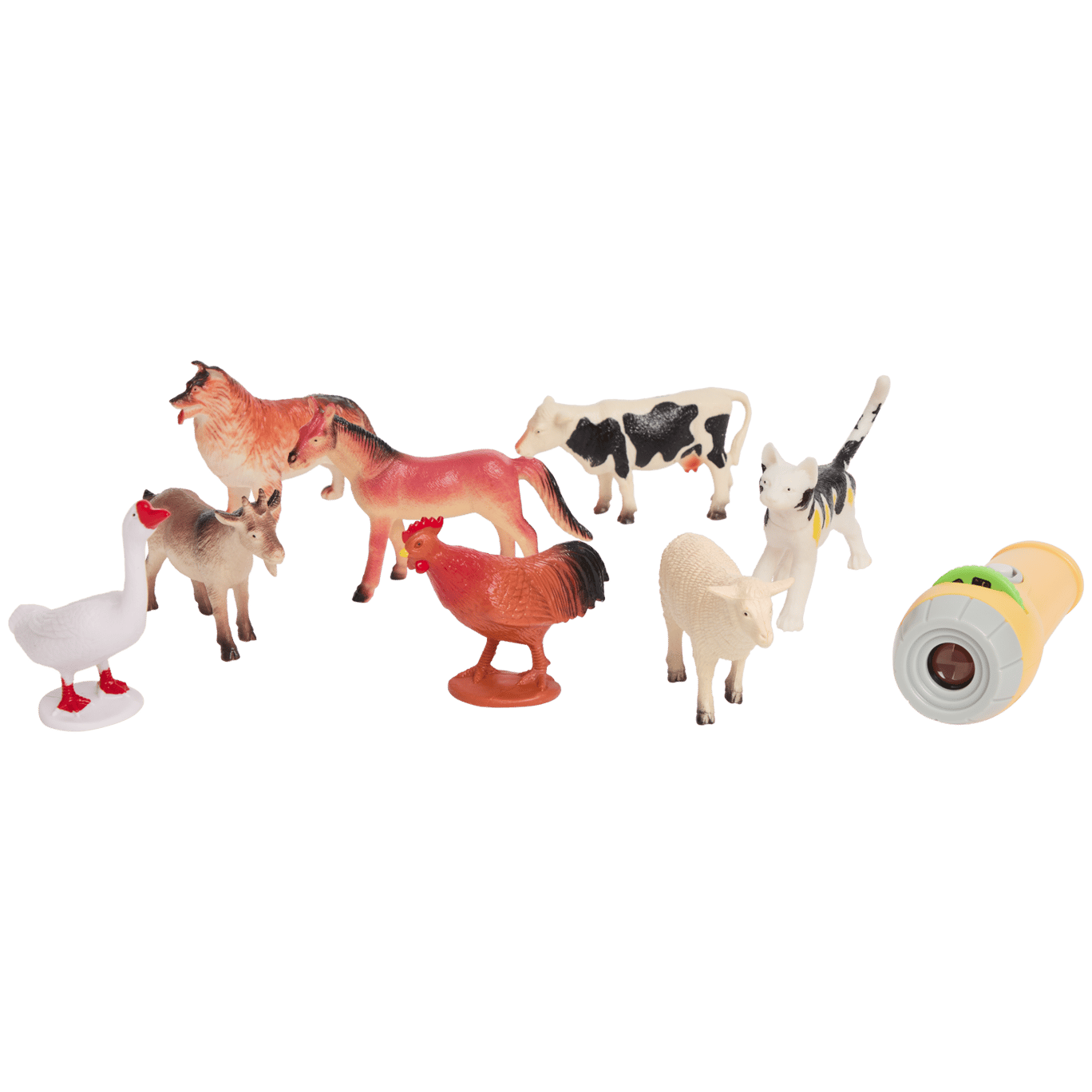 Figurines d'animaux avec lampe projecteur