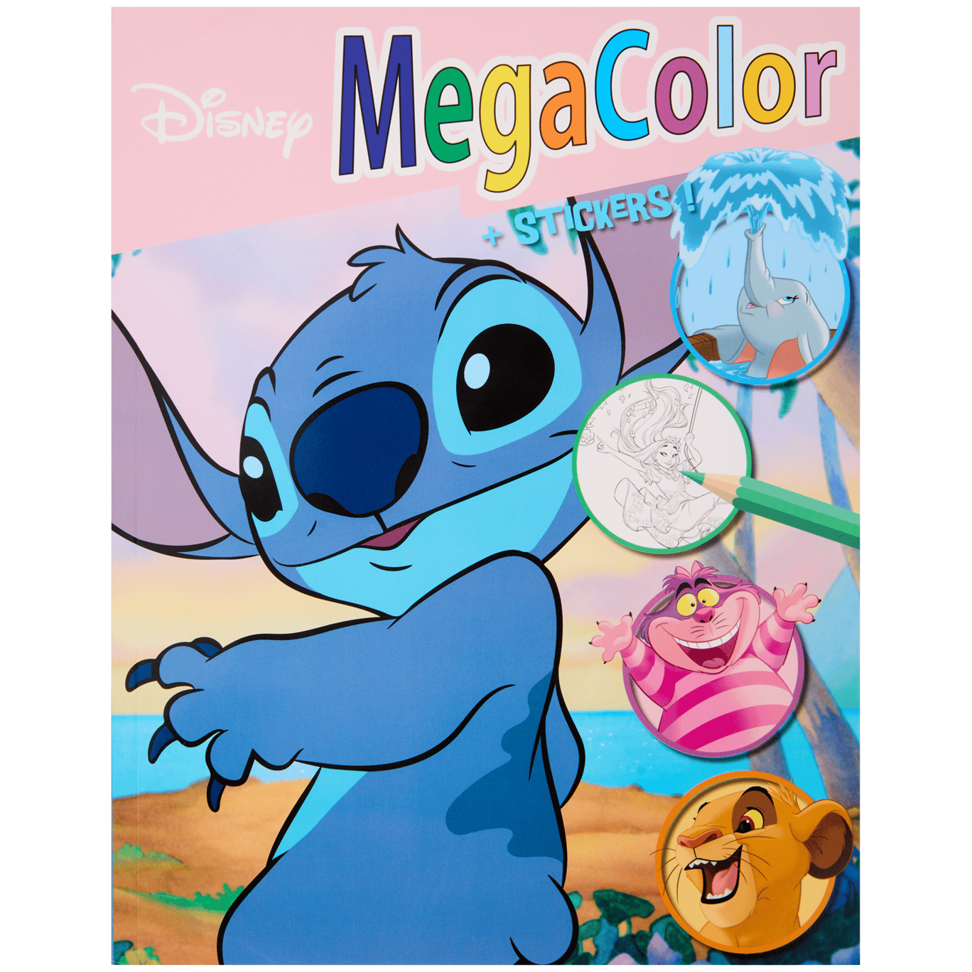 Livro de colorir com autocolantes Disney MegaColor