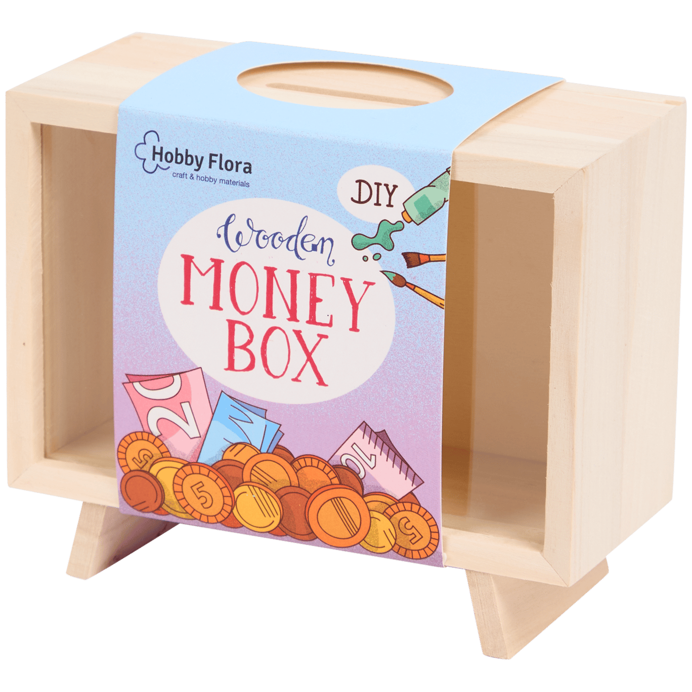 Hobby Flora houten spaarpot