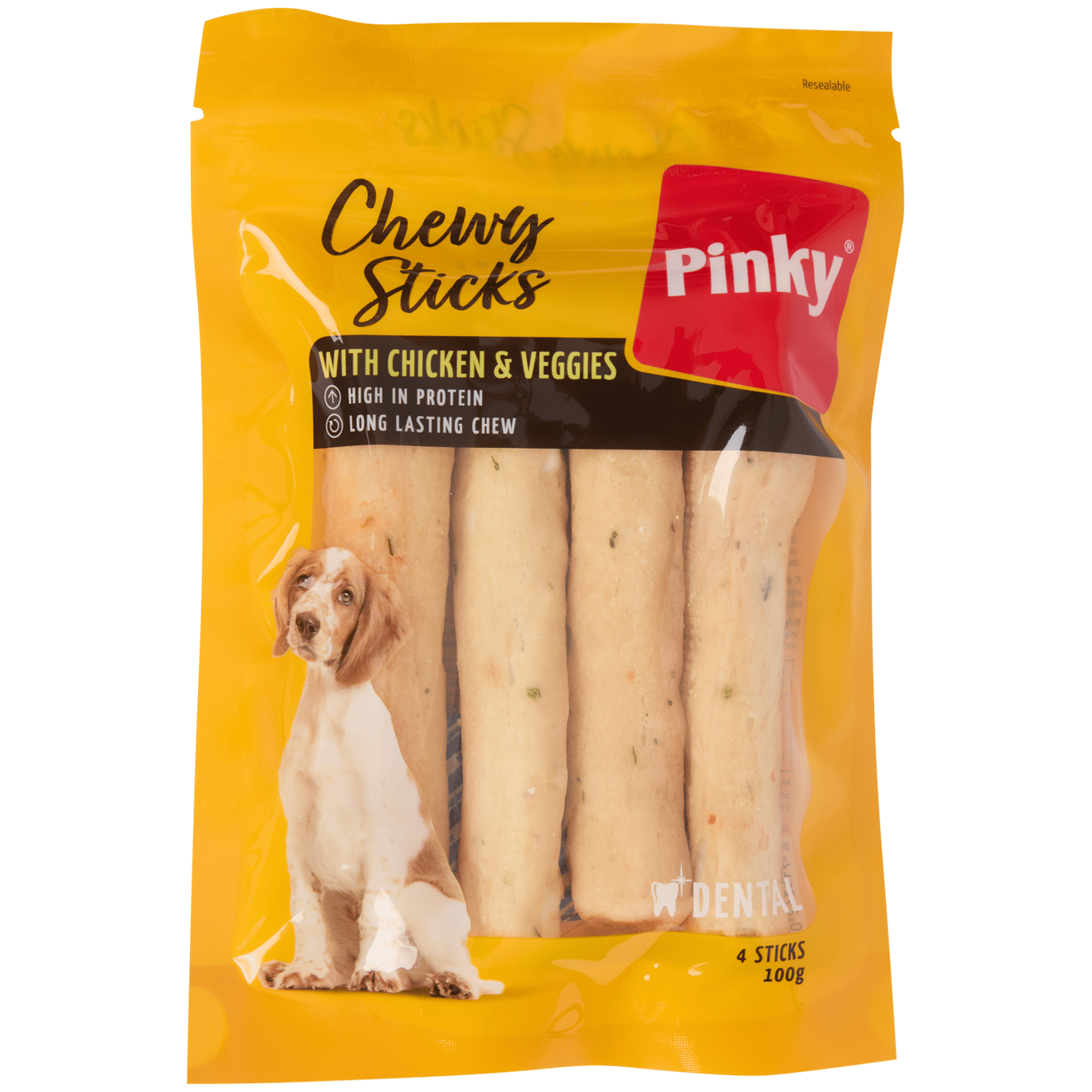 Bâtonnets à mâcher pour chiens Pinky Chewy Sticks