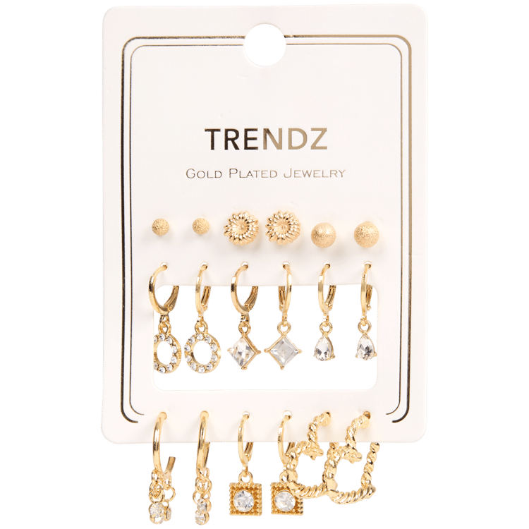 Conjunto de brincos dourados Trendz