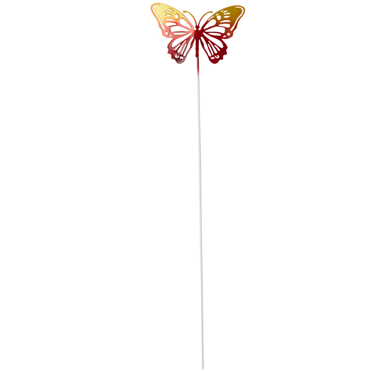 Pic de jardin en métal avec papillon