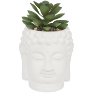Plante artificielle dans un cache-pot Bouddha