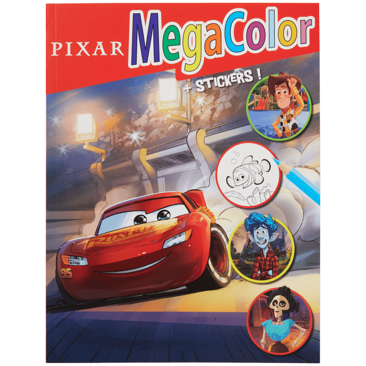 Livro de colorir com autocolantes Disney MegaColor