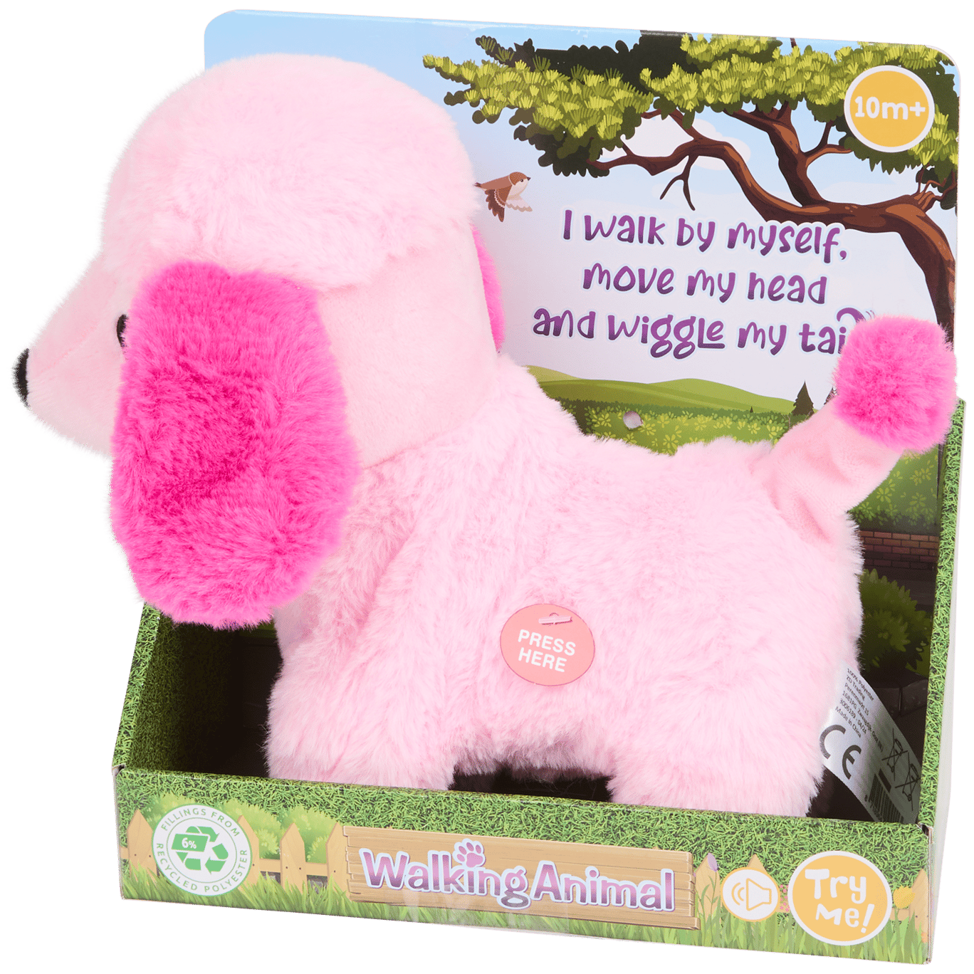 Animale peluche che cammina