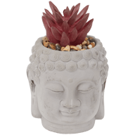 Buddha-Blumentopf mit Kunstpflanze