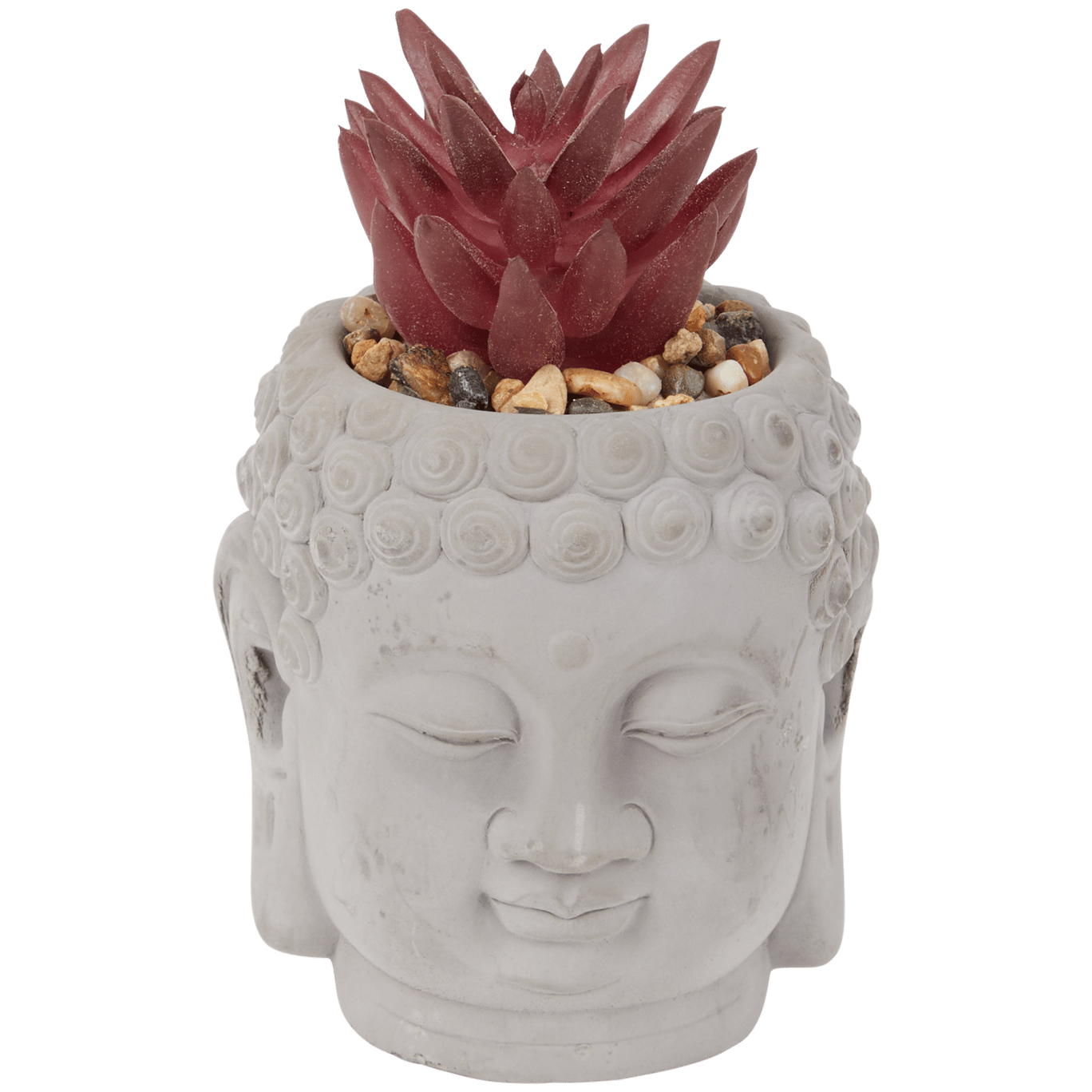 Vaso Buddha con pianta artificiale