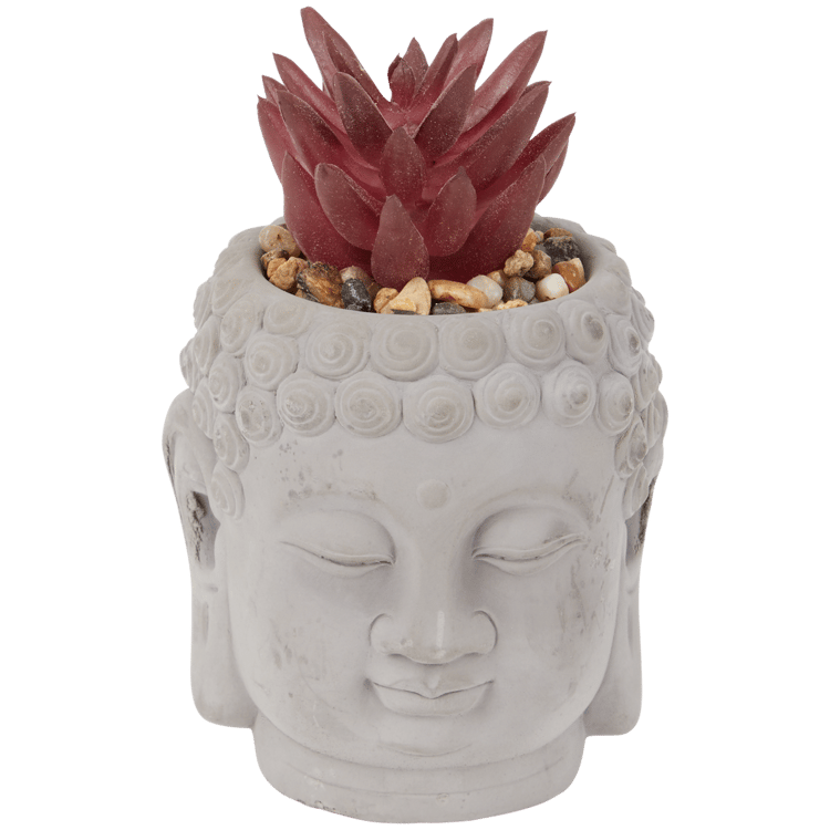 Macetero de Buda con planta artificial