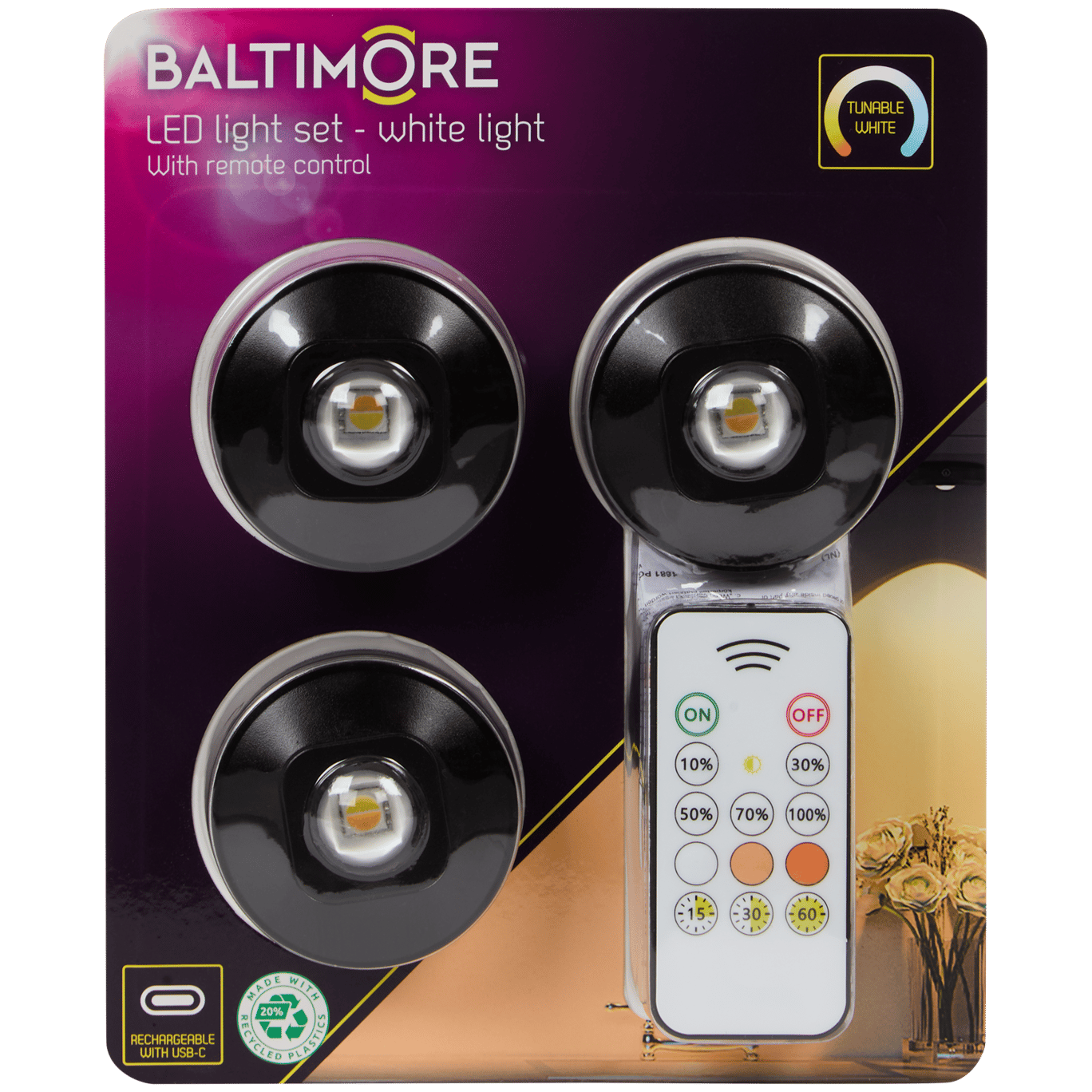 Lampki LED wielokrotnego ładowania Baltimore