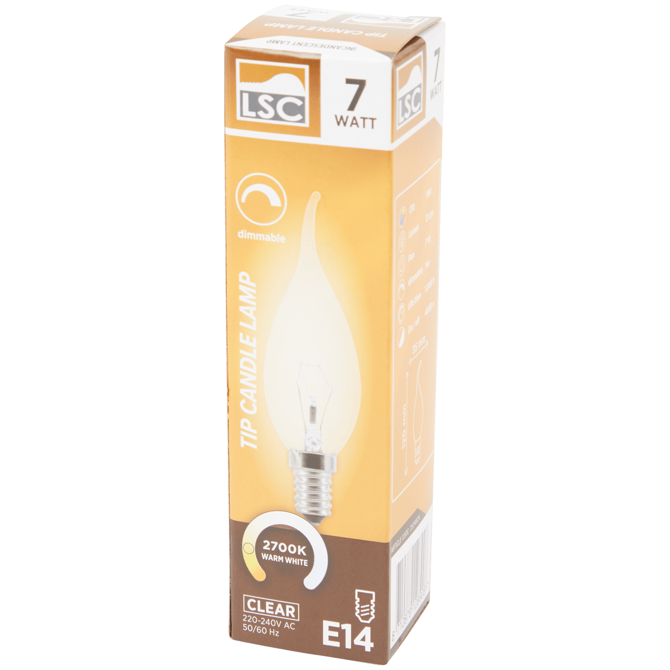 Ampoule à incandescence bougie LSC