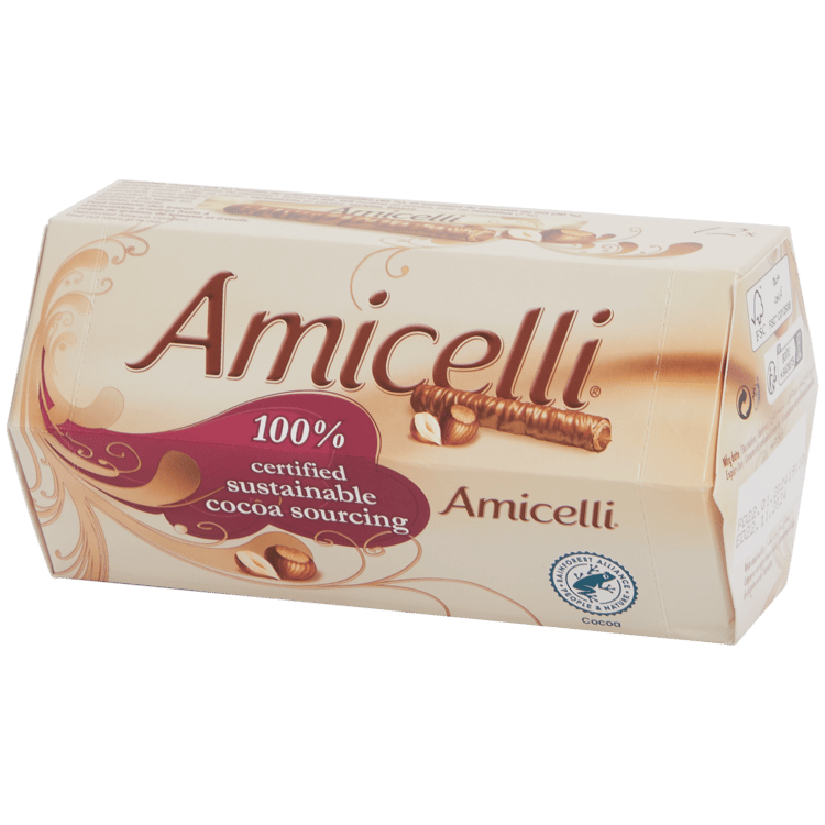 Amicelli chocolade-hazelnoot wafelrolletjes