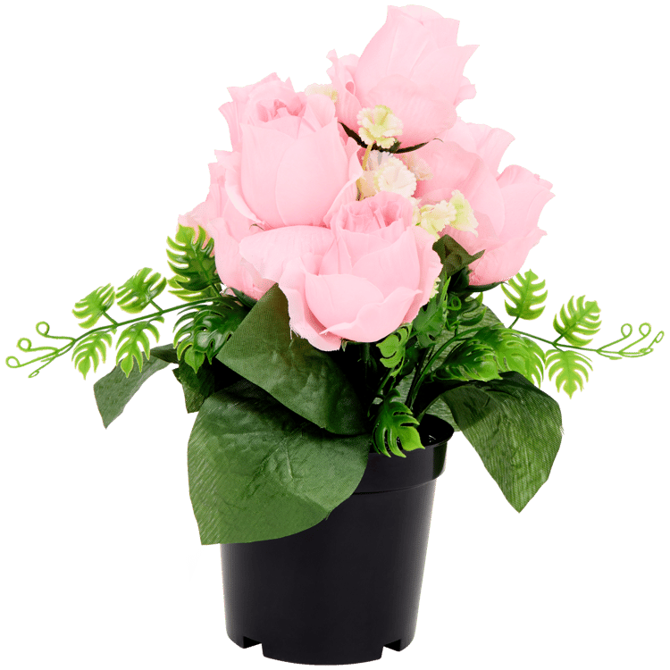 Roses artificielles en pot