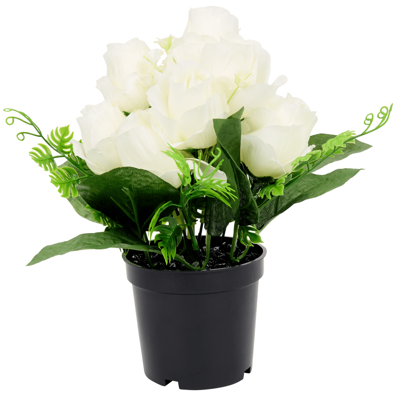 Roses artificielles en pot