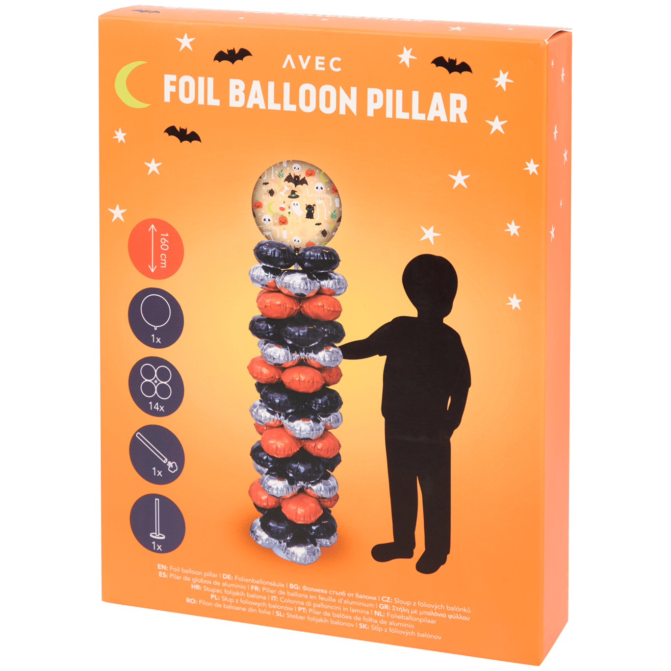 Colonne de ballons en aluminium d'Halloween Avec