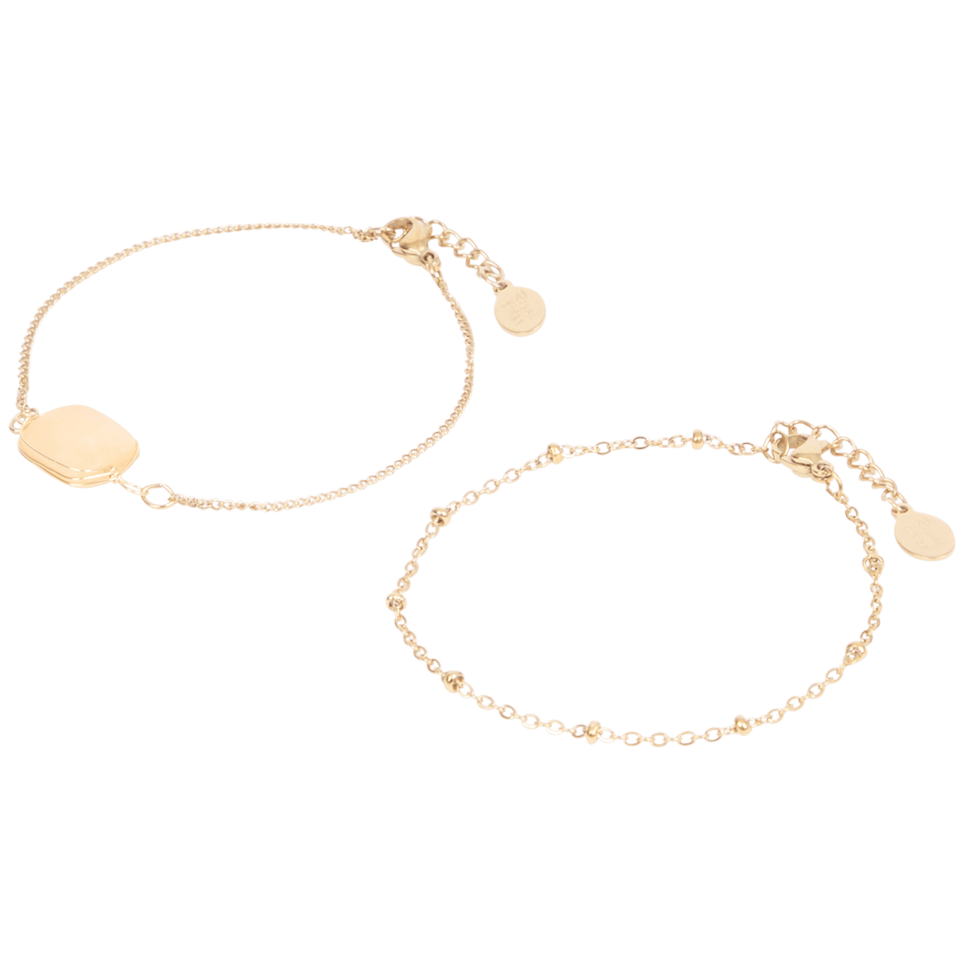 Gold plated armbandjes met edelsteen