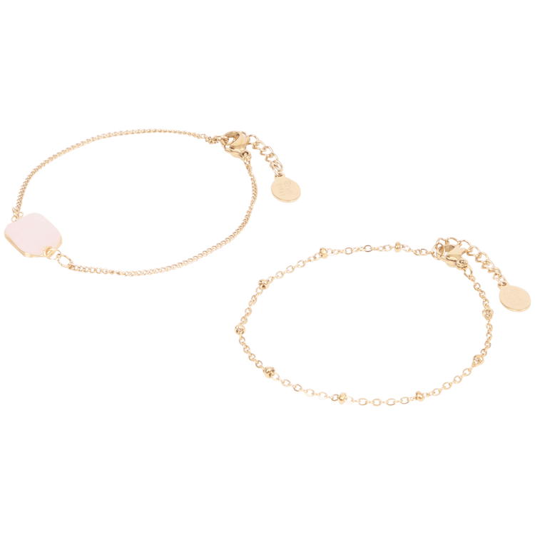 Gold plated armbandjes met edelsteen