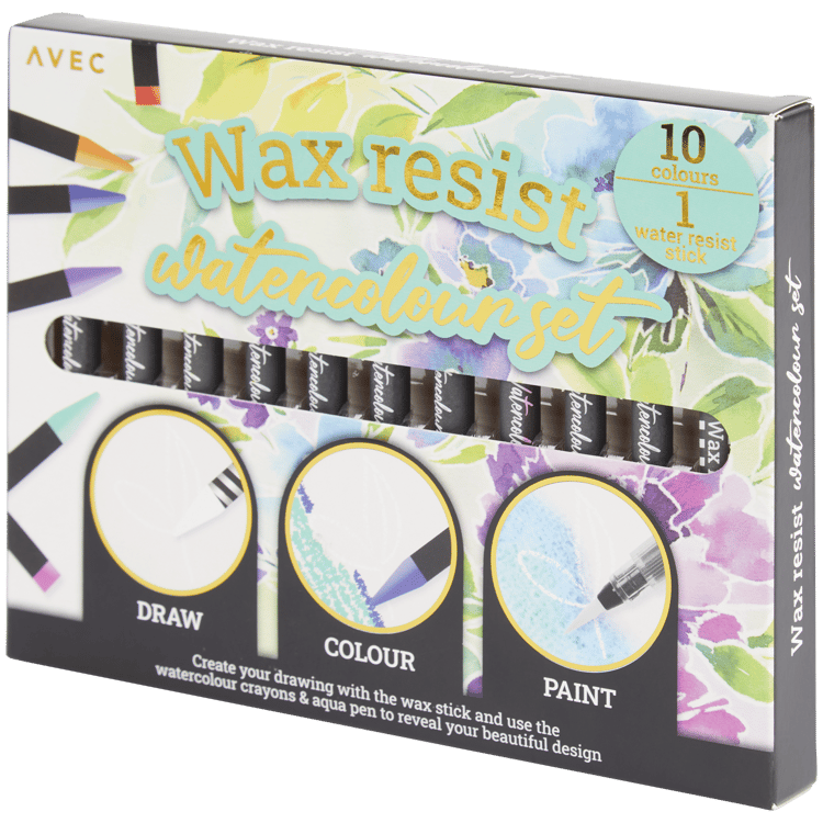 Avec wax resist aquarelset