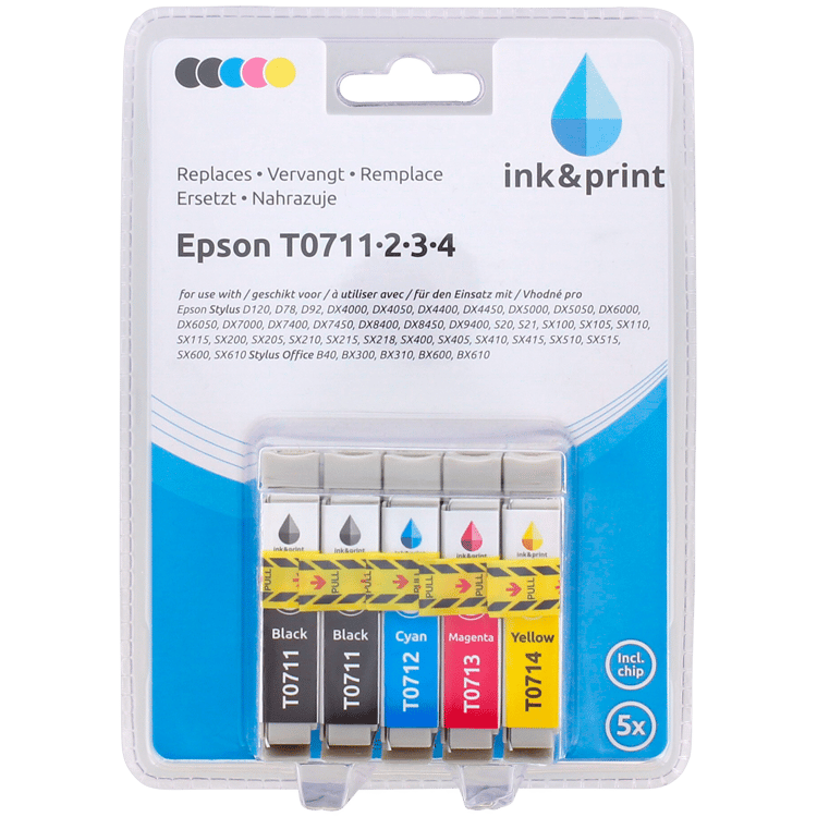 Cartouches d'encre Ink & Print Epson T0711-2-3-4
