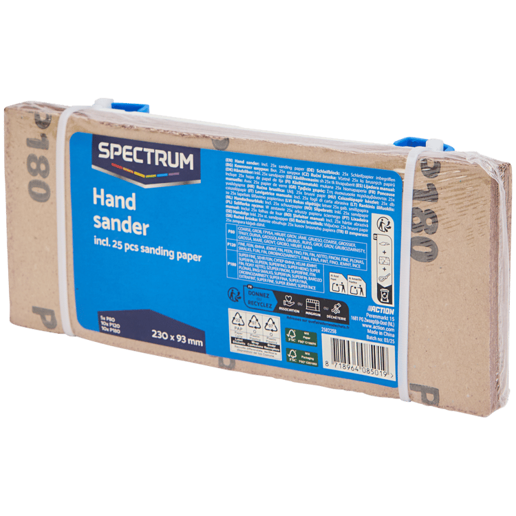 Bloc à poncer avec feuilles abrasives Spectrum