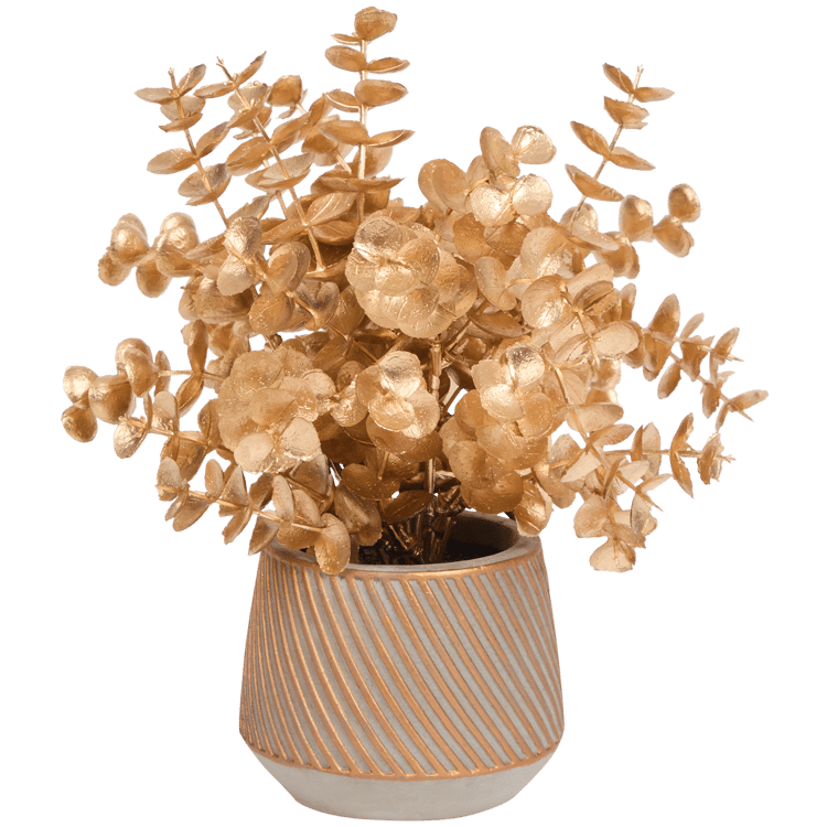 Gouden kunstplant in pot