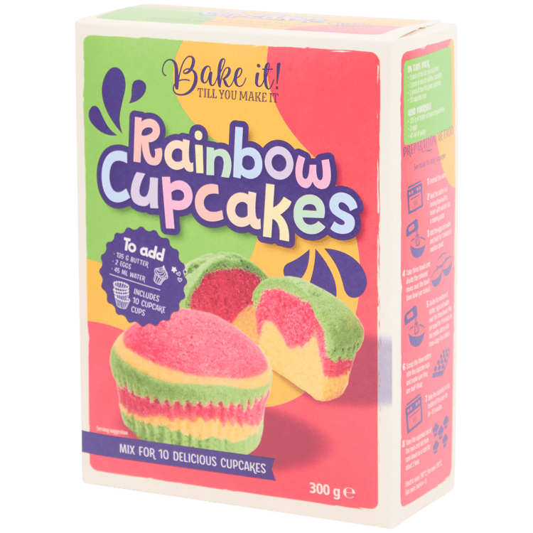 Préparation pour cupcakes licorne/arc-en-ciel Bake it!