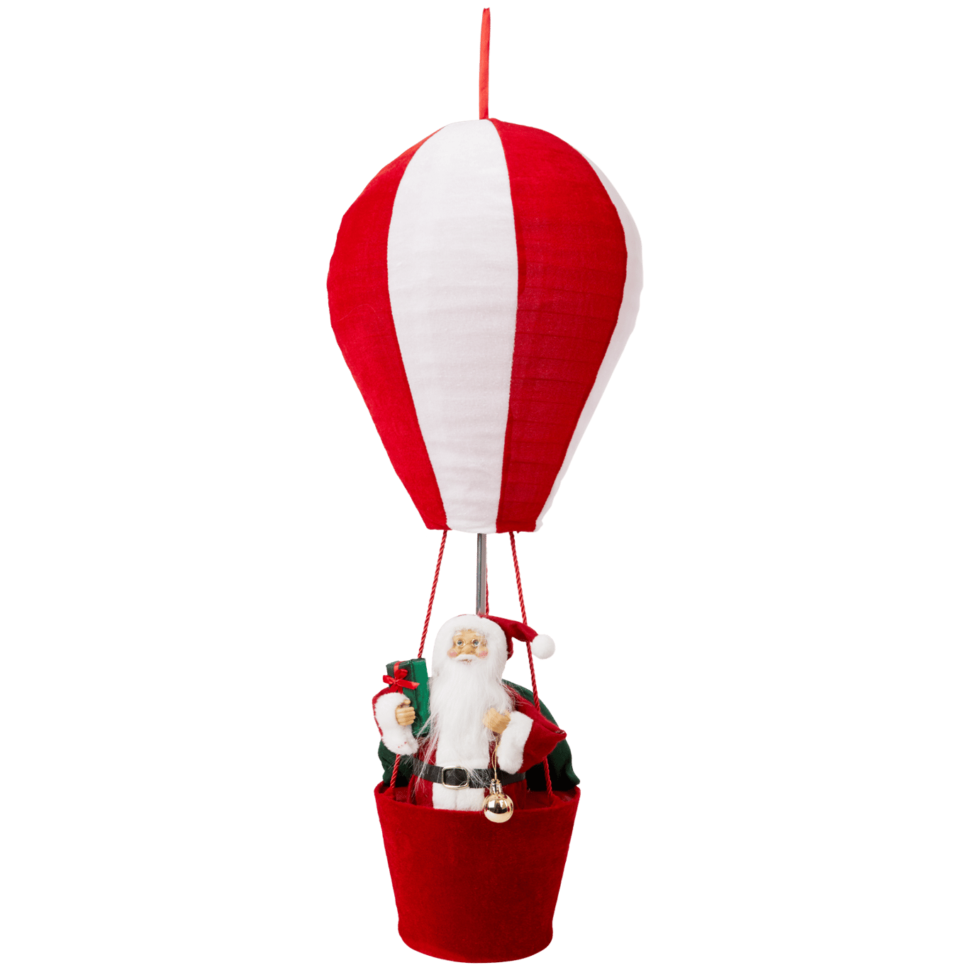 Weihnachtsfigur im Heißluftballon