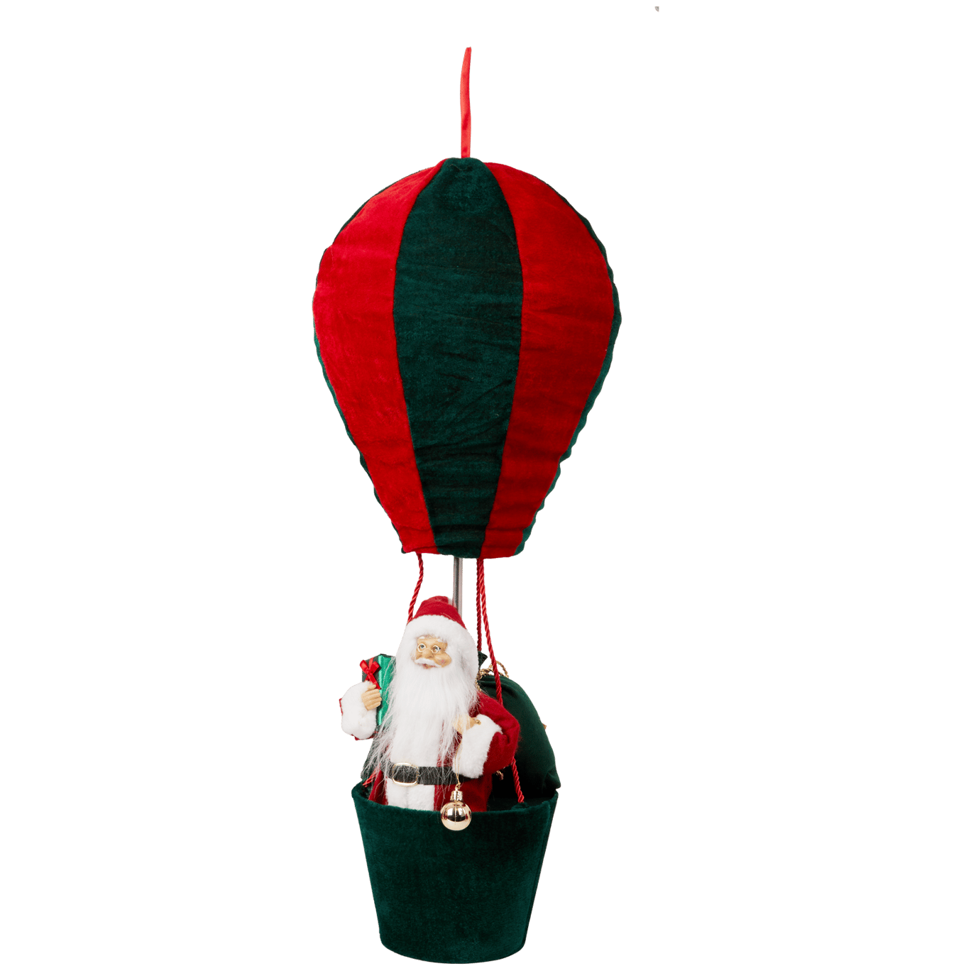 Weihnachtsfigur im Heißluftballon