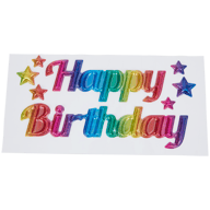 Balão autocolante “Happy Birthday” para janela Party Universe