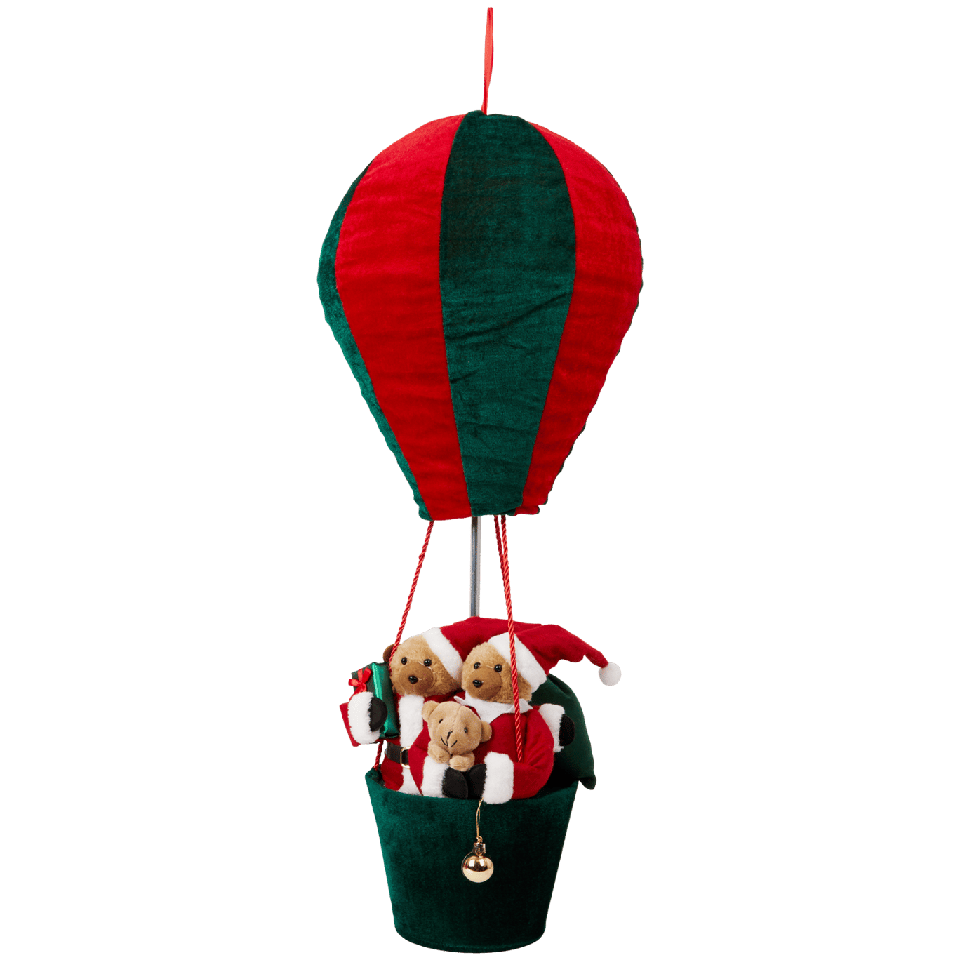 Weihnachtsfigur im Heißluftballon