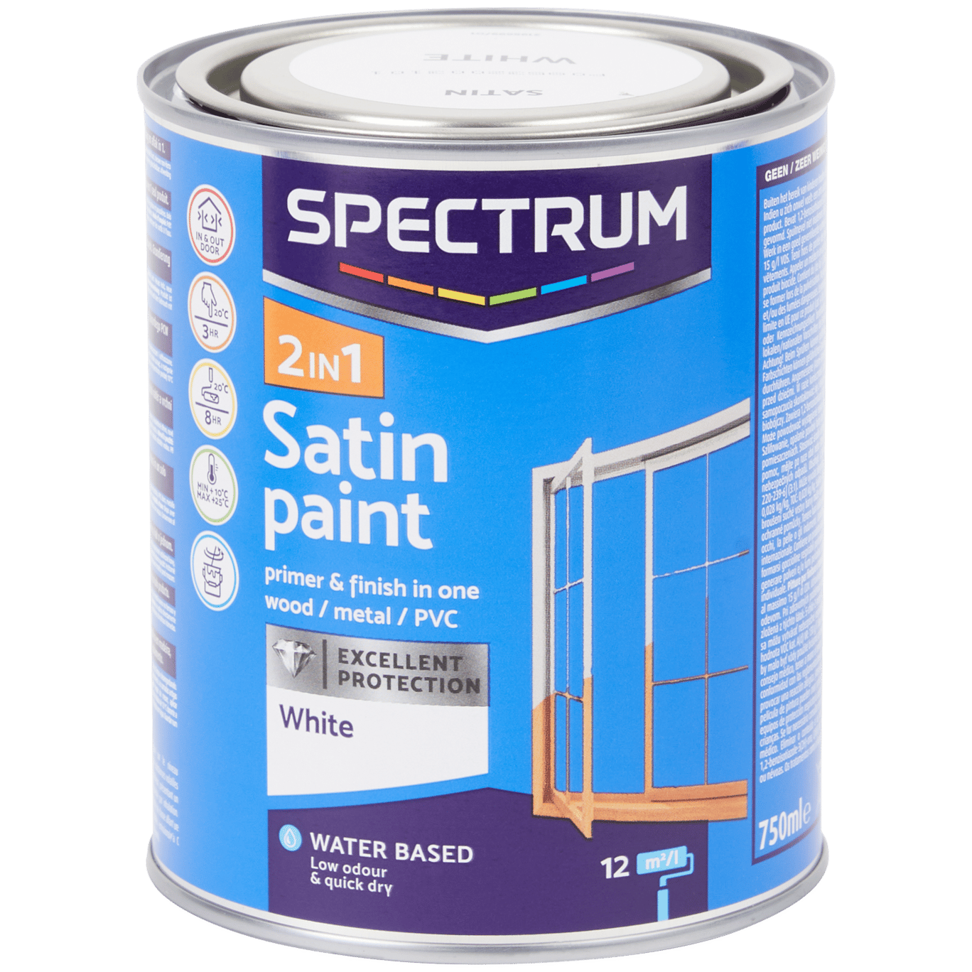 Spectrum 2-in-1 satijnglans verf wit