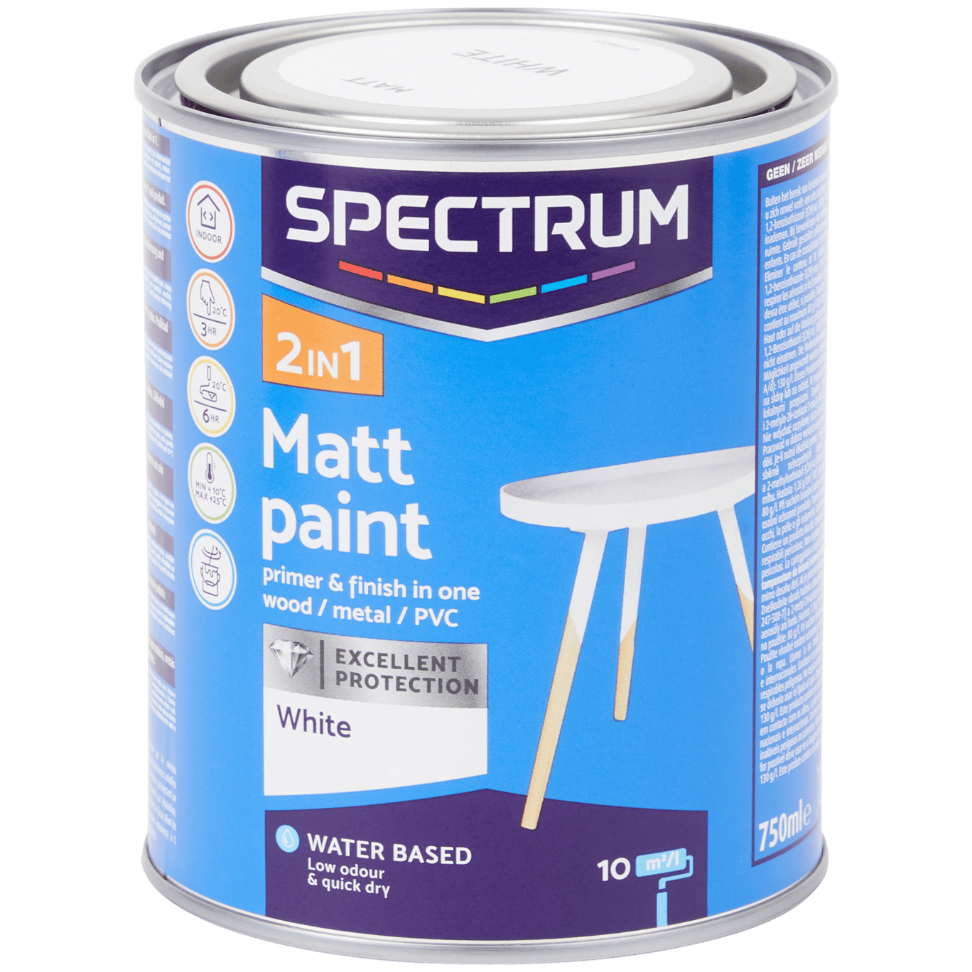 Spectrum 2-in-1 Acryllack Matt Weiß