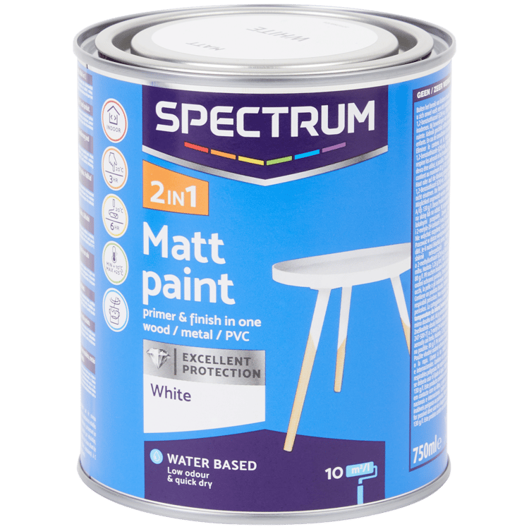 Spectrum 2-in-1 Matter Acryllack Weiß