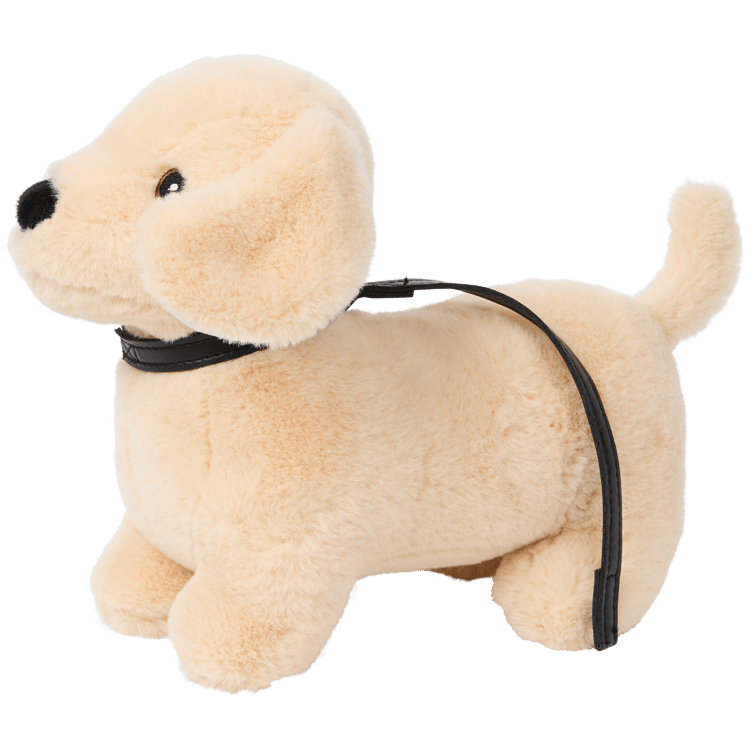 Animal de peluche com trela