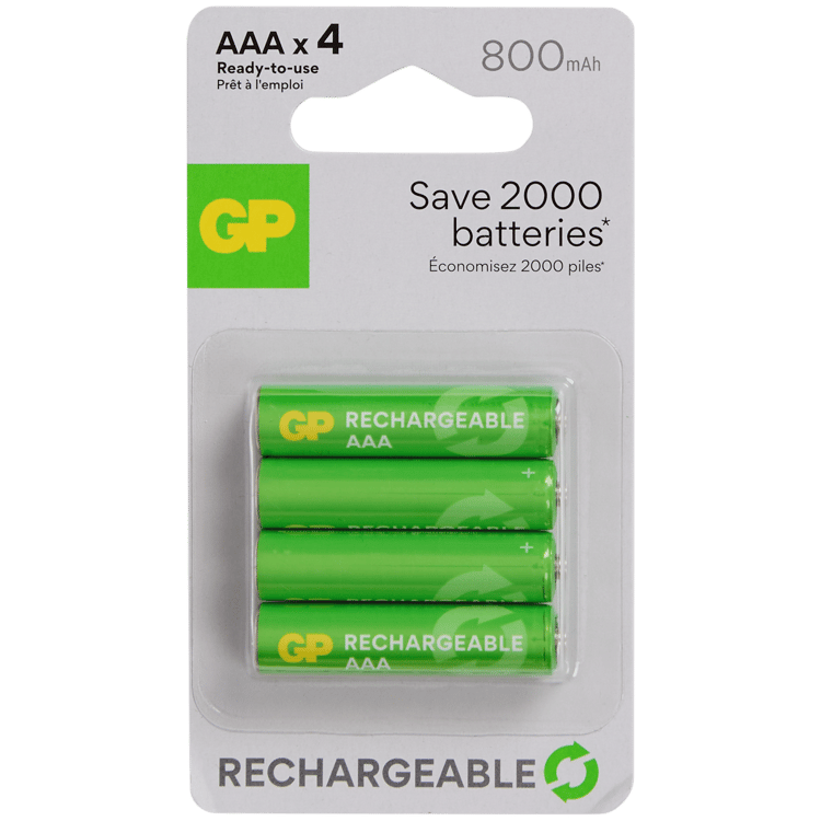 Piles rechargeables GP AAA