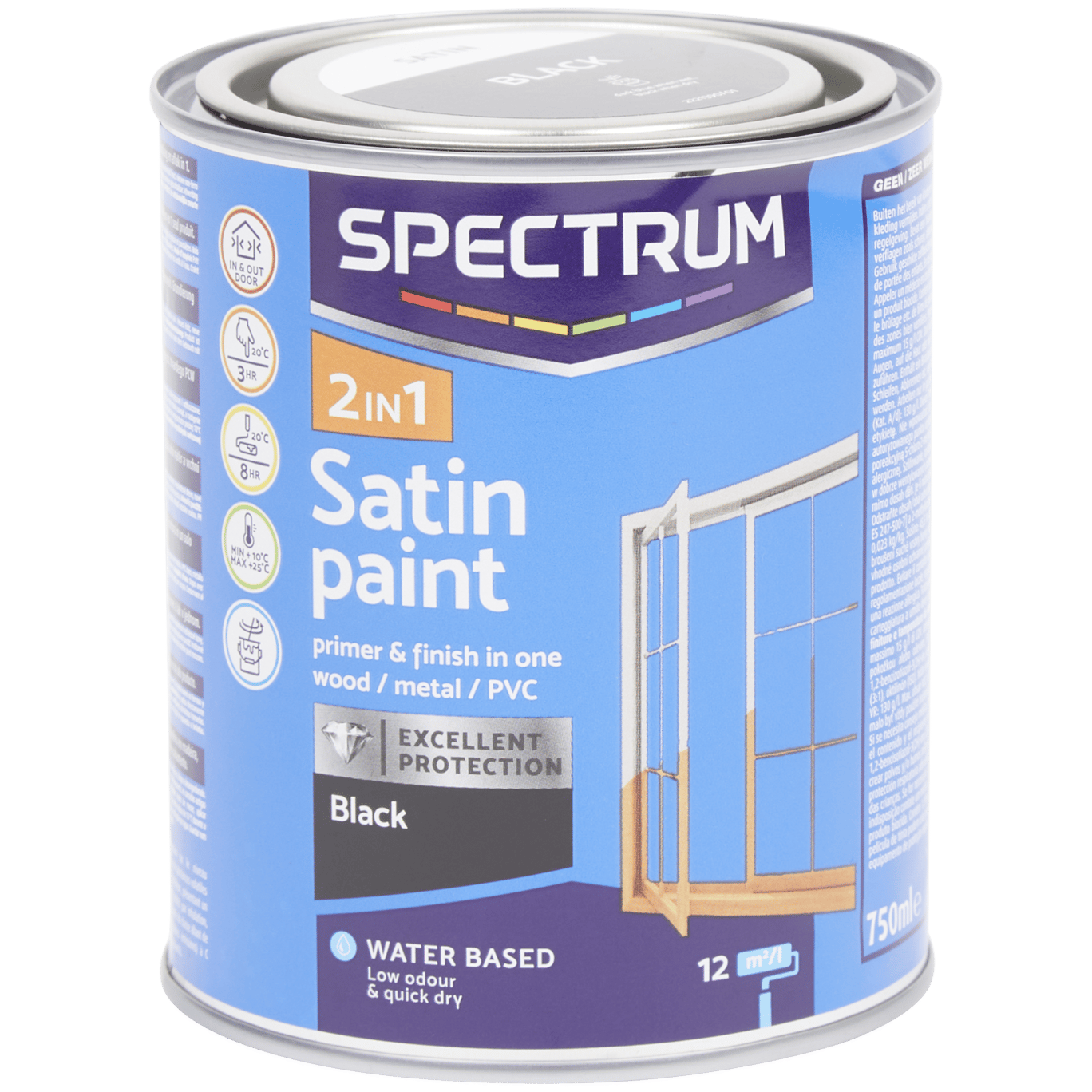 Saténovo lesklá farba 2v1 Spectrum Čierna