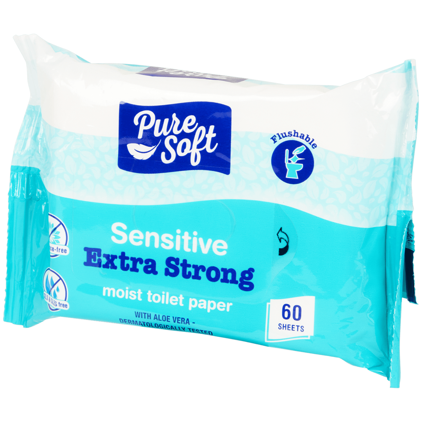 Vlhčený toaletný papier Sensitive Pure Soft Bio-flush
