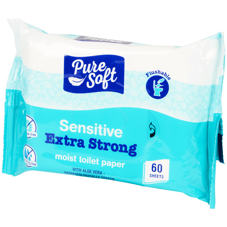 Papel higiénico húmedo Sensitive Pure Soft Bio Flush