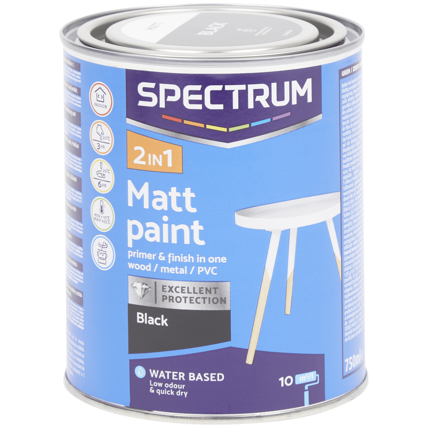 Spectrum 2-in-1 Acryllack Matt Schwarz