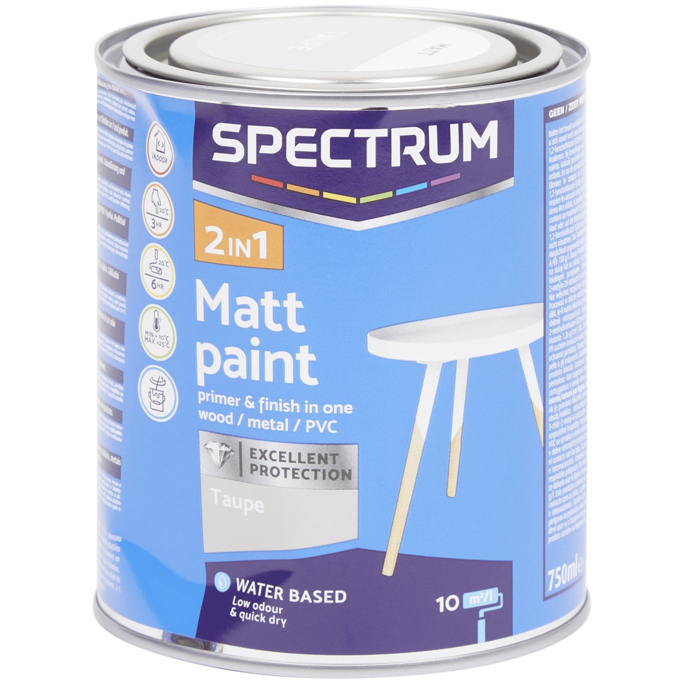 Pittura opaca 2-in-1 Spectrum Tortora