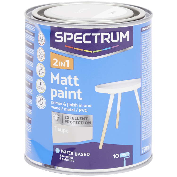 Spectrum 2-in-1 matte verf taupe