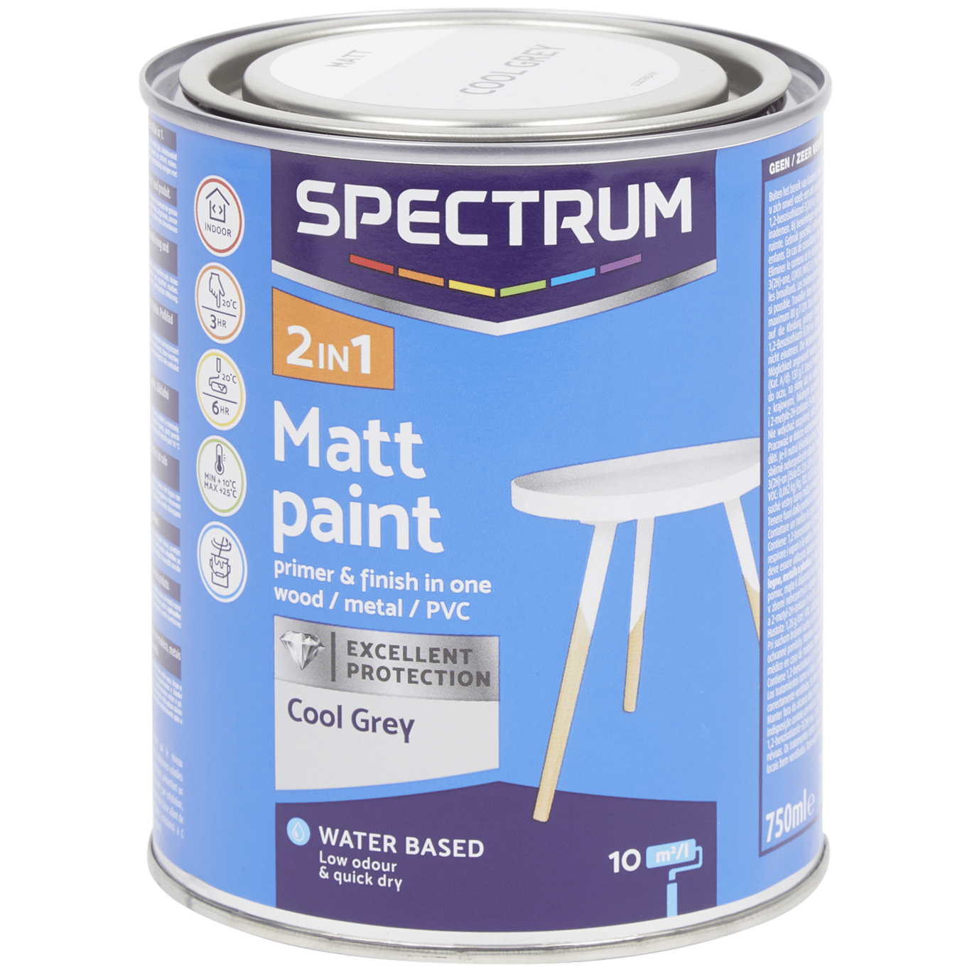 Pintura mate 2 en 1 Spectrum Cool grey