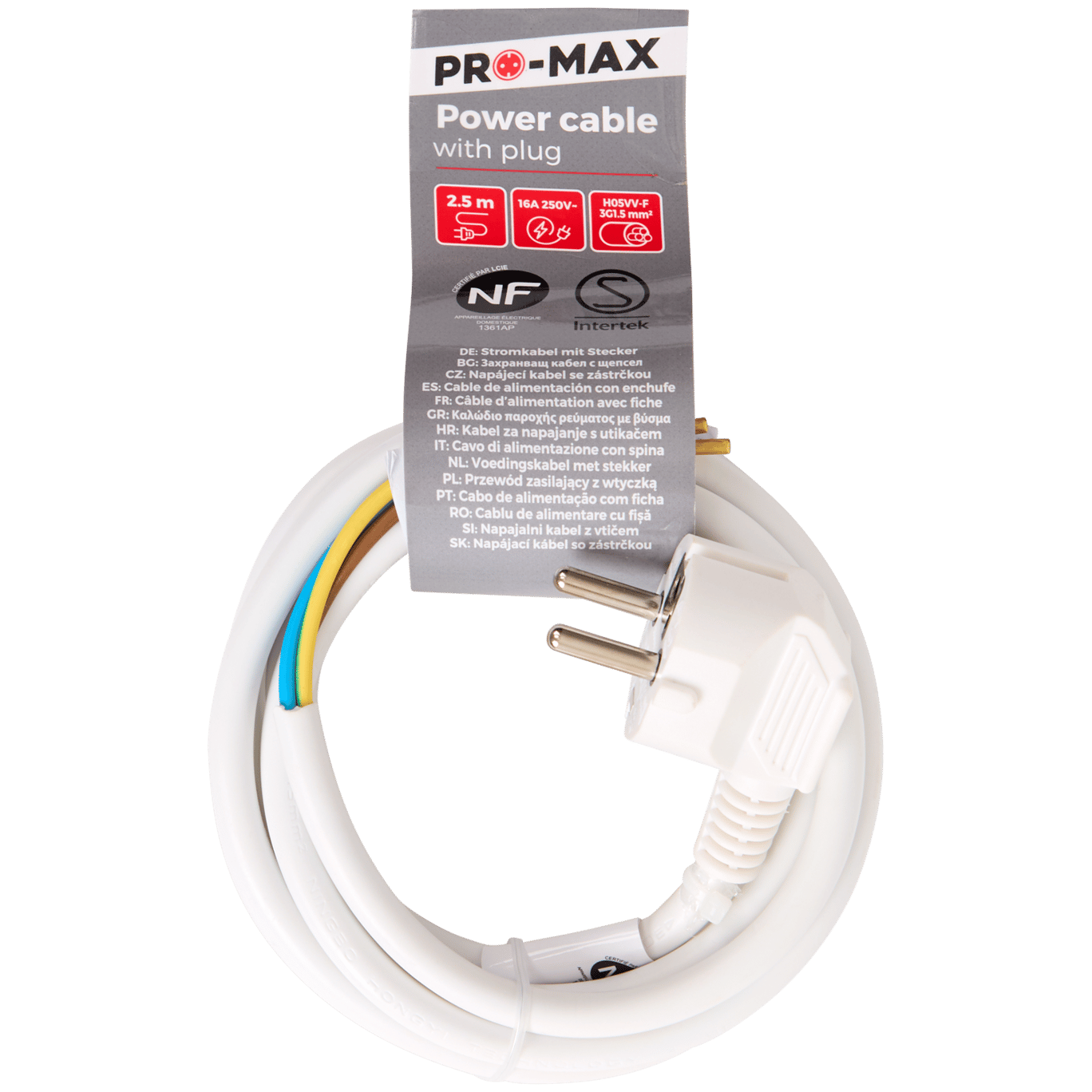 Cable de alimentación con enchufe Pro-max